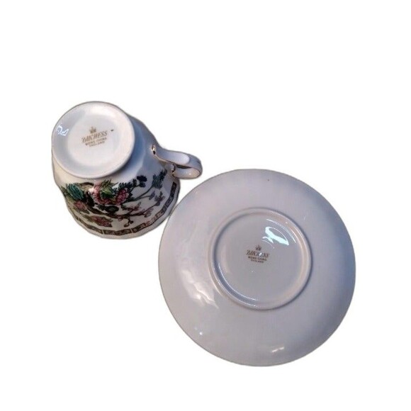 Duchess Bone China England Indian Tree Tea Cup Saucer Scalloped Gold Trim - Picture 9 of 10